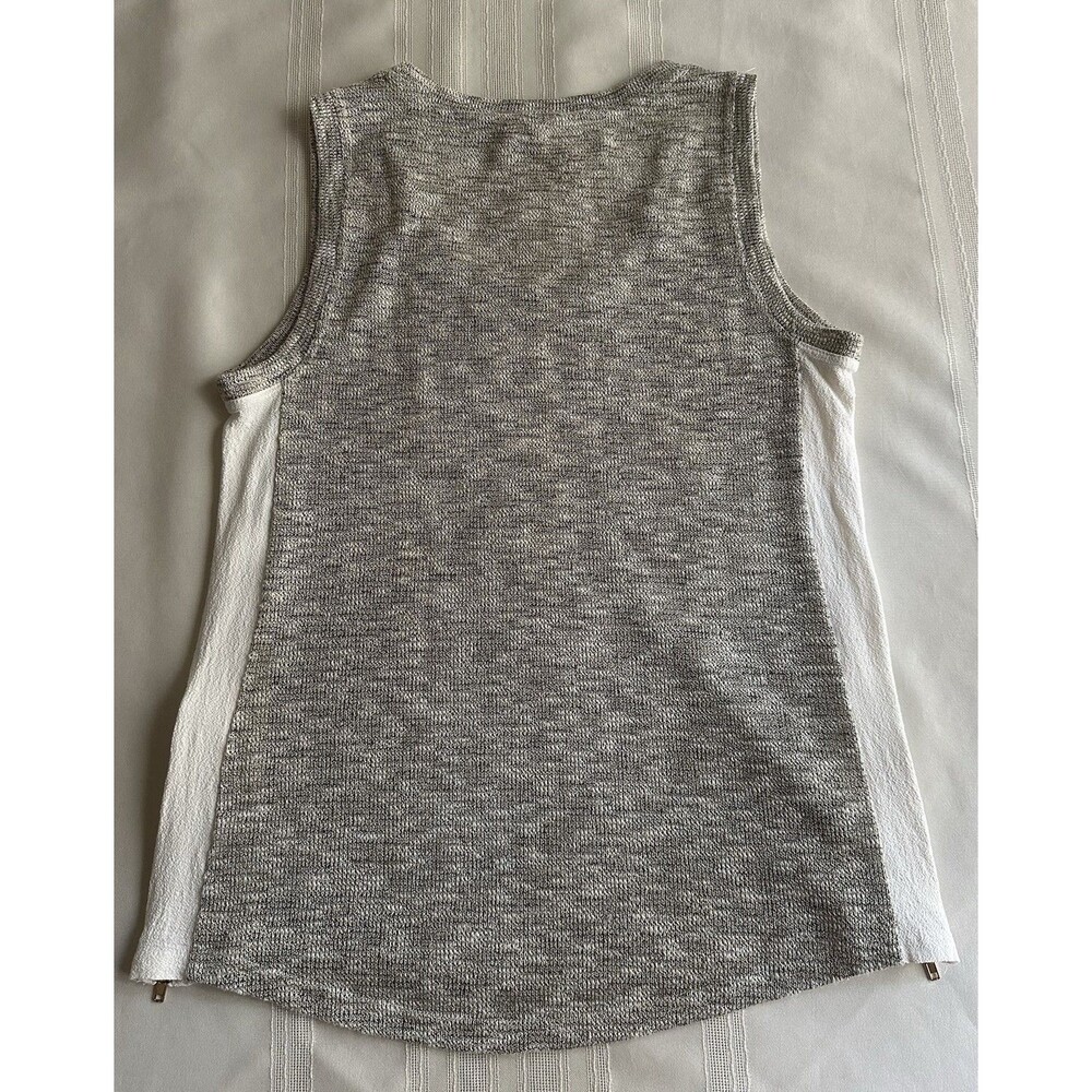 KUT from the Kloth Women’s metallic knit top, heather gray and white, size Small - Picture 8 of 14